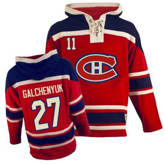 Alex Galchenyuk Montreal Canadiens Youth Premier Old Time Hockey Sawyer Hooded Sweatshirt - Red